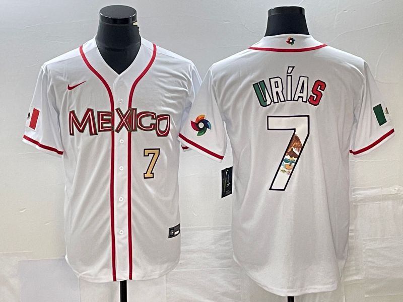 Men 2023 World Cub Mexico #7 Urias White Nike MLB Jersey75->more jerseys->MLB Jersey